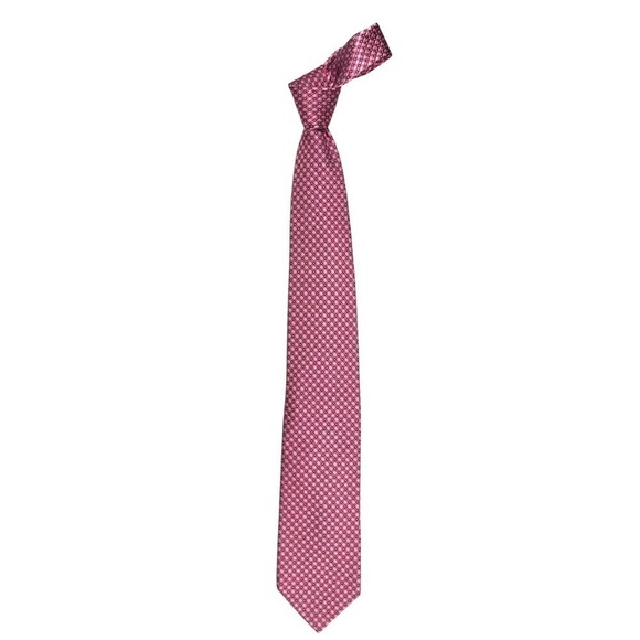 VTG Faconnable Silk Fuchsia Tie w/ Pink/Black Diamond Pattern Made in Italy - Picture 1 of 5